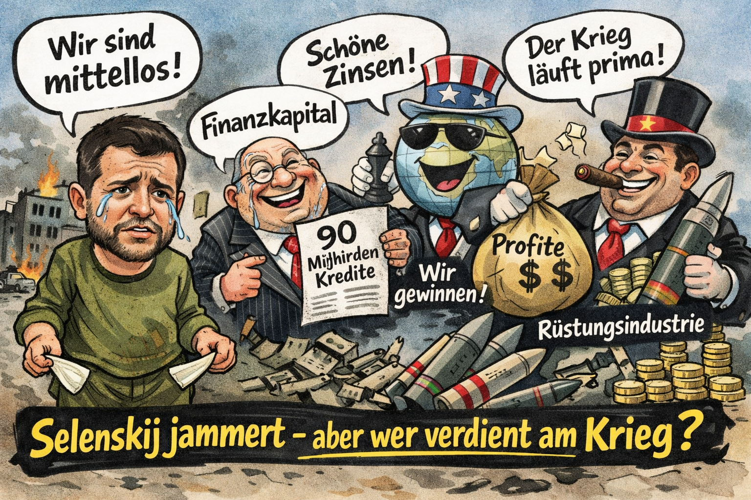 Schlagzeile: Selenskij jammert